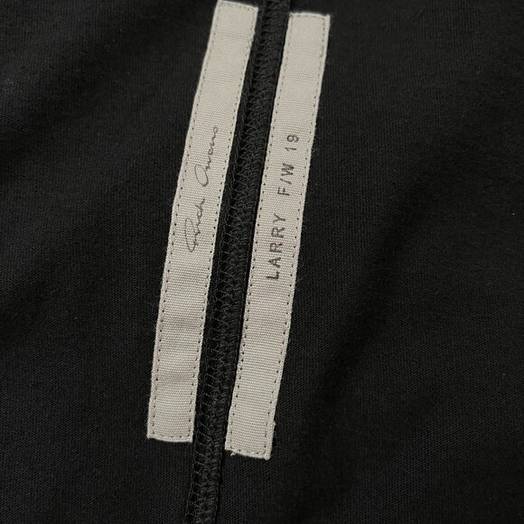 Rick Owens - Rare Shoulder Detail Black Cotton Level T Shirt FW19 Larry - Picture 9 of 10
